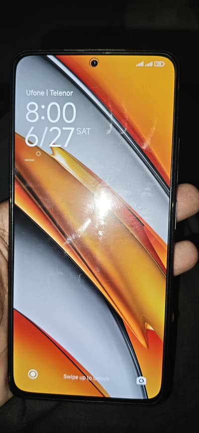 Xiaomi Poco F3 with original charger and box minor back broke