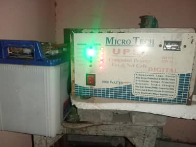 Micro Tech 1000W UPS + Osaka P-180S Battery (good  Condition)