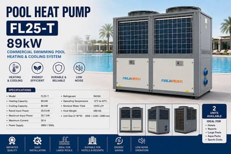 Commercial Swimming Pool Heat Pump FL25-T 89kW | Imported Pool Heater