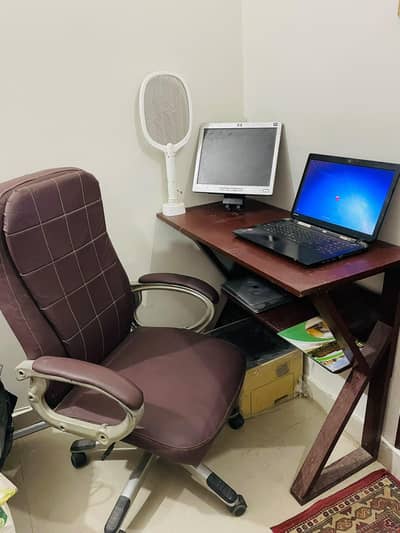 study table and revolving chair