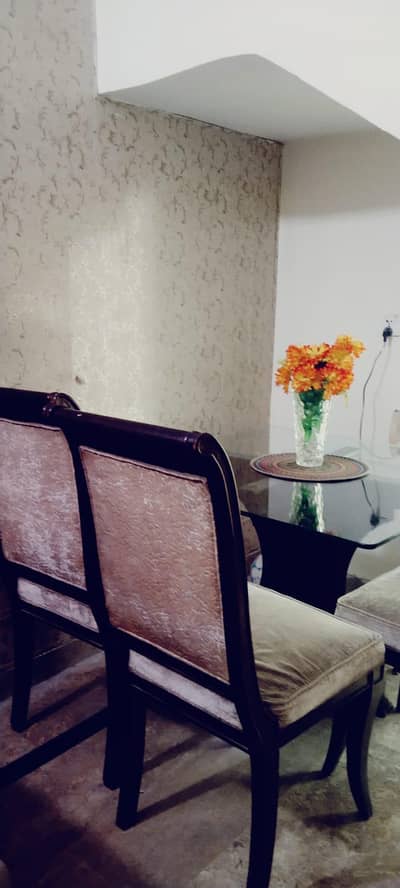 Well-Maintained 4-Chair Square Dining Table Set for Sale