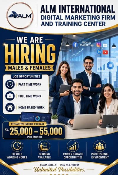 We are Hiring staff male and female in Lahore