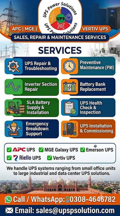 UPS Sales, Repair & Maintenance | APC, MGE, Emerson, Riello & Vertiv