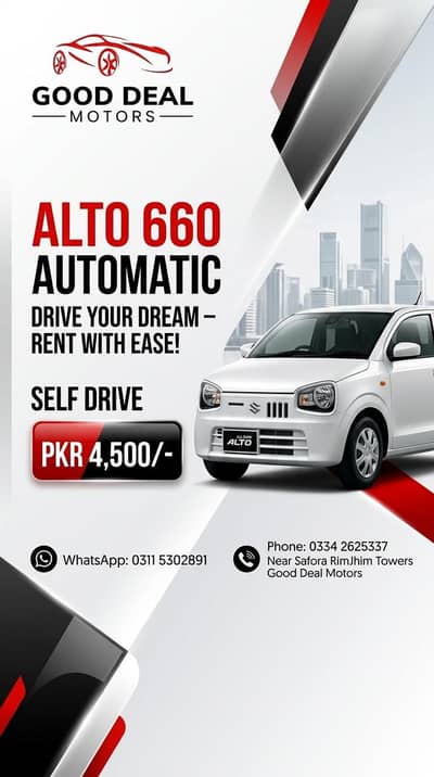 Rent A Car Self Drive Contact 03115302891  03342625337