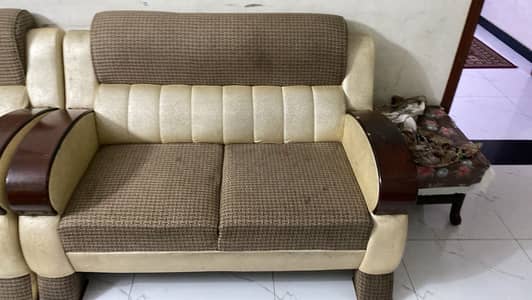 6 Seater Solid Wooden Sofa Set - Excellent Condition