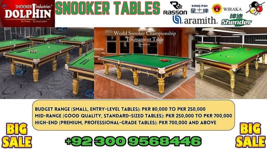 SNOOKER TABLE | POOL TABLE | BILLIARD | DOLPHIN\STAR|SALE