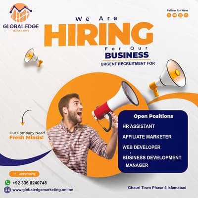 Hiring For HR And Affiliate marketing