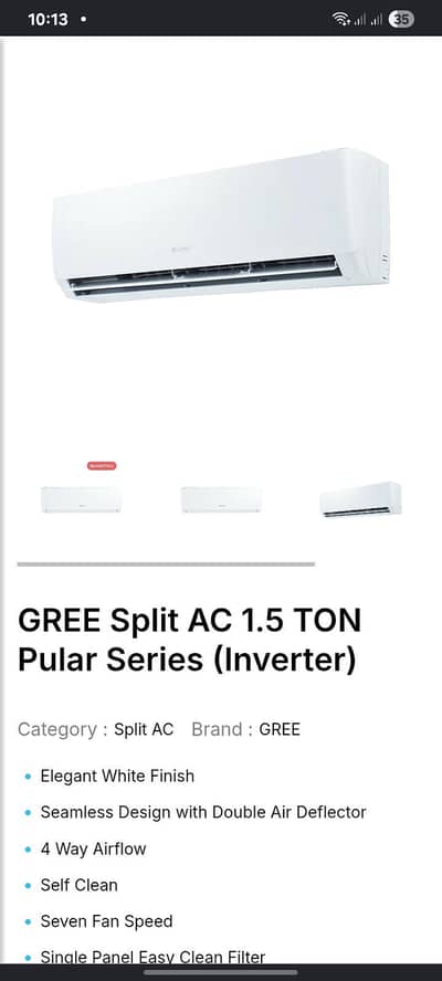 Gree box pack 1.5 ton latest Model
