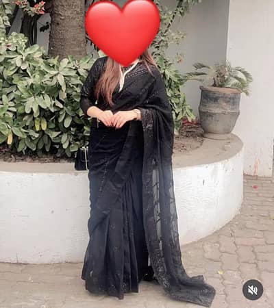 Black Saree- Stitched