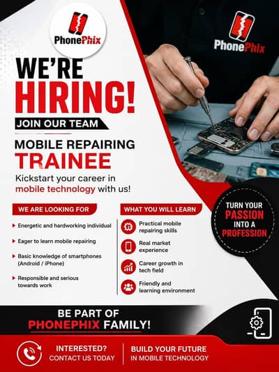 WE’RE HIRING – MOBILE REPAIRING TRAINEE