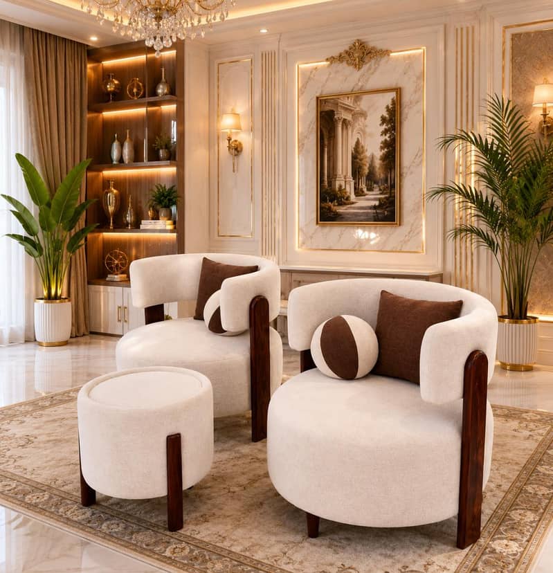 classical sofa chairs with table 1