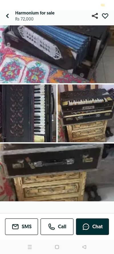 Used harmonium,Indian make,scale changer, folding,3 set,coupler.