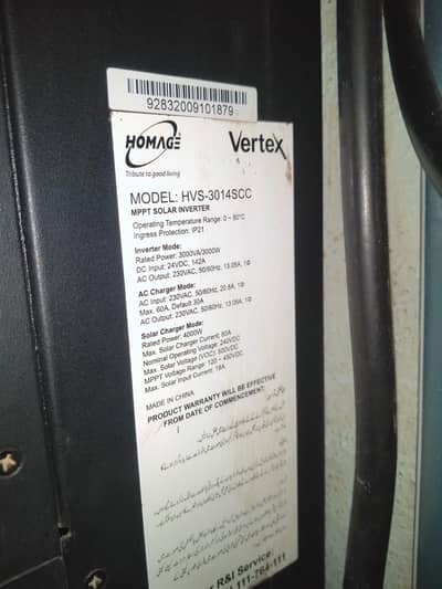 Homage Inverter inverter model HVS 3014