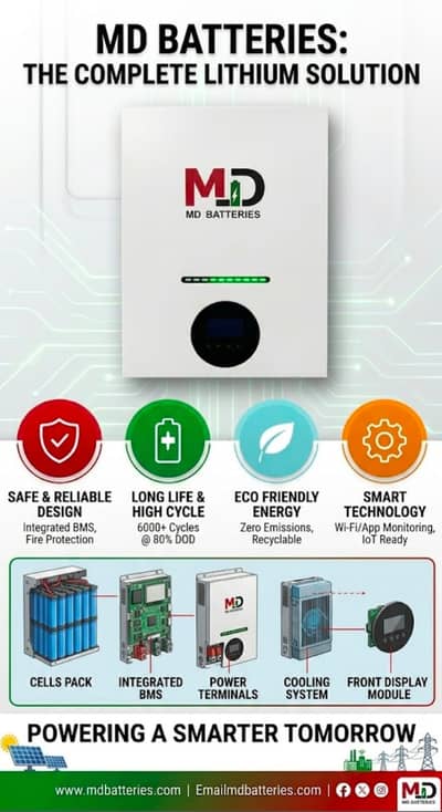 MD Lithium Battery 25.6V 100Ah | Solar & UPS Battery | Brand New