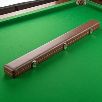 Custome 3pc Snooker Cue Case wood and leather stitching