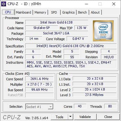 Xeon Gold 6138 processor 1