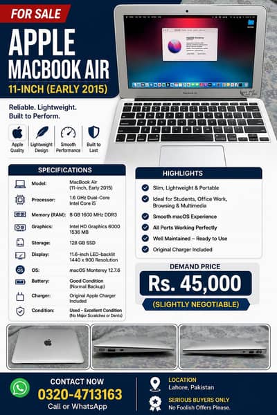 apple MacBook air 11 early 2015