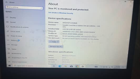 Lenovo IdeaPad slim laptop core i3 6th generation