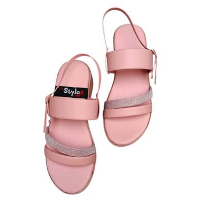 Pink Glitter Sandals for Womens with Adjustable Strap (Free Delivery)