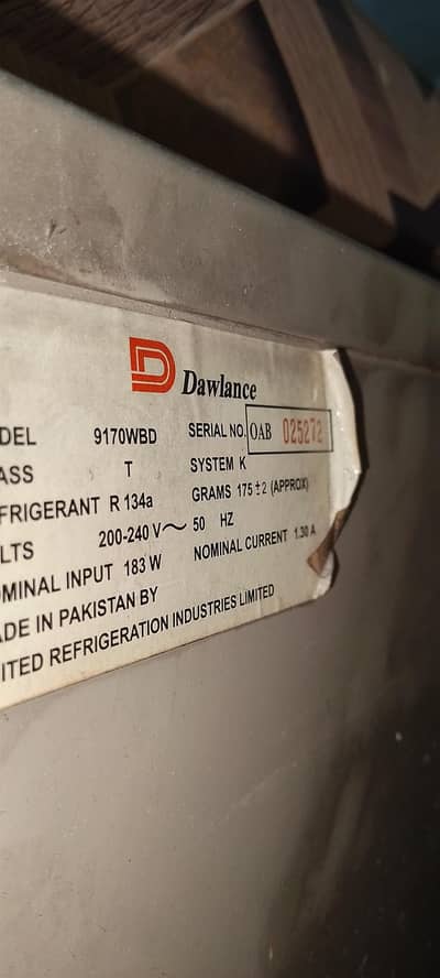 Dawlance refrigerator