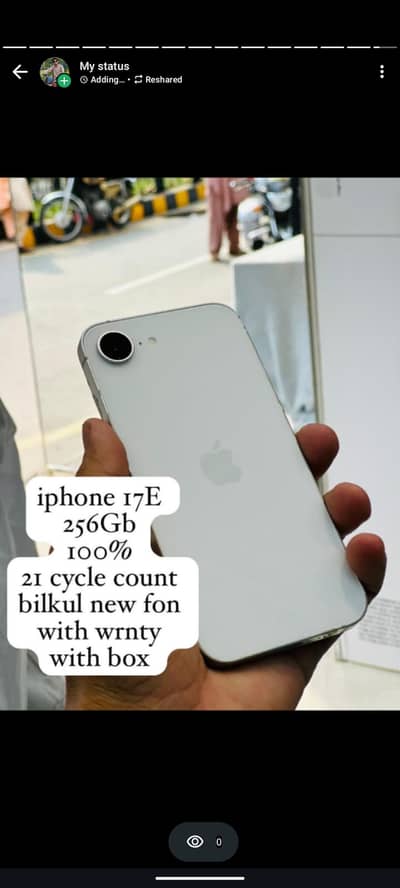 iphone-17e 256GB pta approved 100% 21 cycles full box 10/10