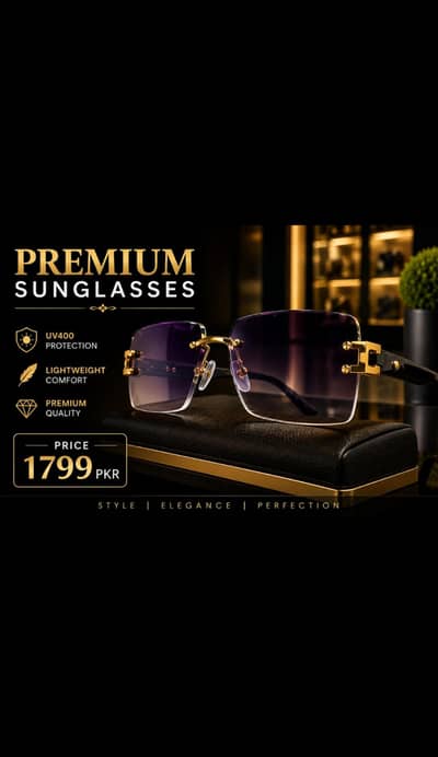 Premium Rimless Unisex Sunglasses | UV400 | Brand New