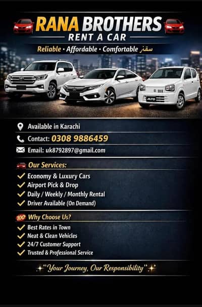 Rent a car for online Indrive bykea Yango uber cream
