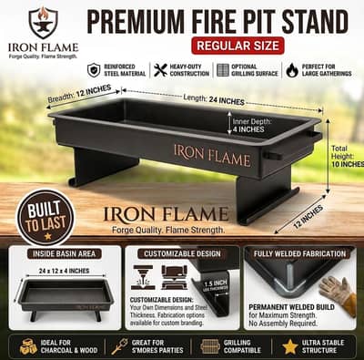 Title: Heavy Duty 14-Gauge Steel BBQ Grill (10 x 12 x 24 Inches)