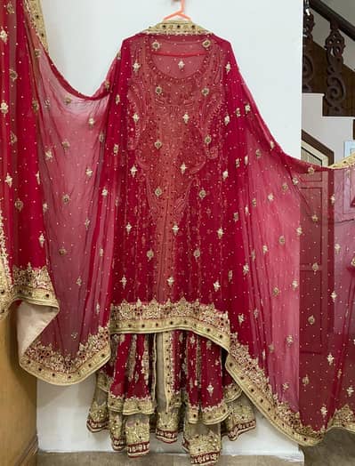 heavy work pure favric, 3pc bridal dress