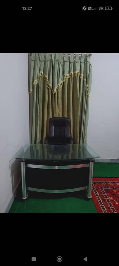 office chair and table.