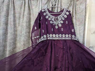 Maria B Organza 3 Piece Maxi | Purple Fancy Dress | Brand New