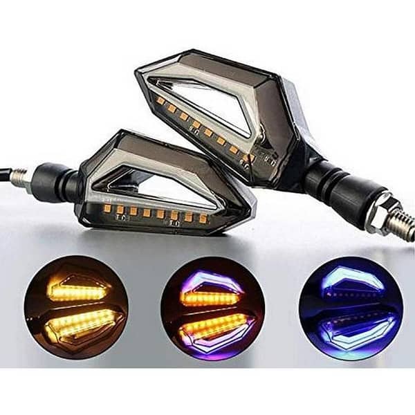 Indicator For All Bikes Blue Parking and Yellow Signal Eye Style 2pcs