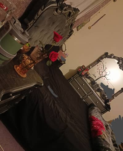 Luxury wedding bed set (bed, side tables, dressing table, couch sofa)