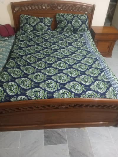 pure wood king size bed for sale matress free