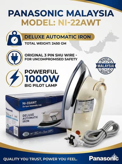 Panasonic 100% Original (1st COPY) Brand New DRY Iron 1 year warranty