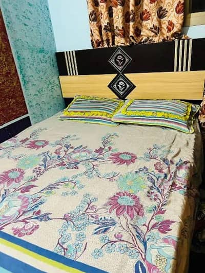 Bed with mattress