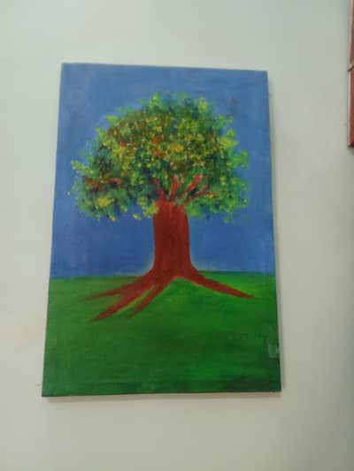 Hand-Painted Tree Canvas Art
