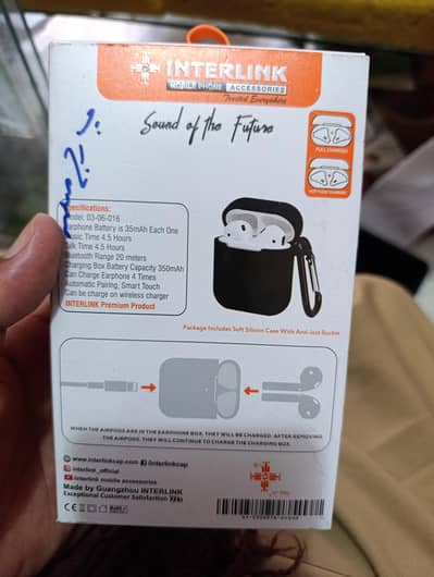 interlink airbuds  display rate 3500 hai