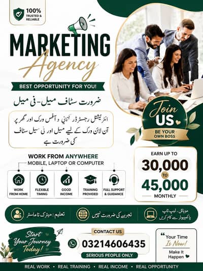 Part time, Full time, Home based online job