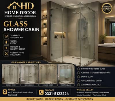 Shower Cabins/Led Mirror/Glass Designing/Upvc Windows/stairs Railing