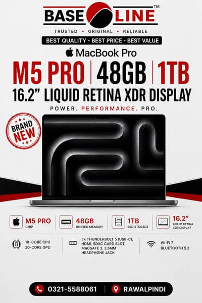 Apple MacBook Pro 16.2" (M5 Pro, 48GB)