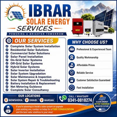 Solar System Installation in Mardan | Solar Panels, Inverters & Compl