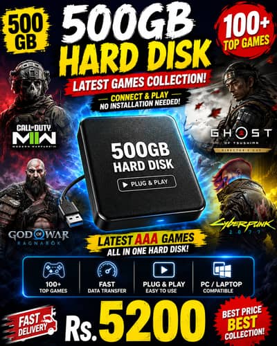 500GB Games Hard Disk | Latest PC Games Collection | Plug & Play