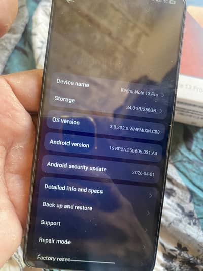 Redmi note 13pro compline box