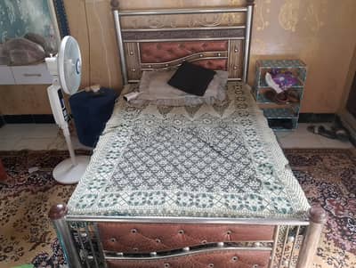 Single Bed Steel With Mattress