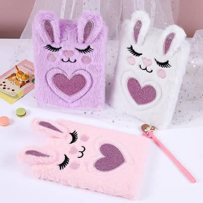 Cute Bunny Plush A5 Notebook for Kids & Girls (Brand New)