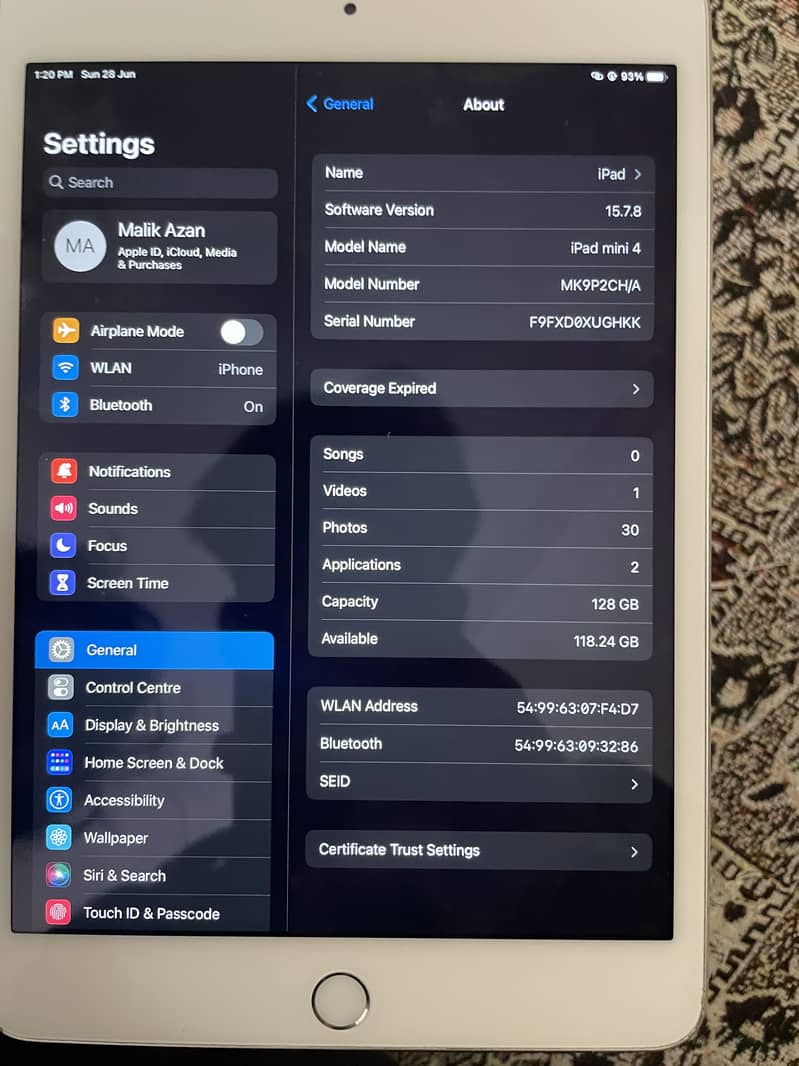 iPad mini 4 , 128 5