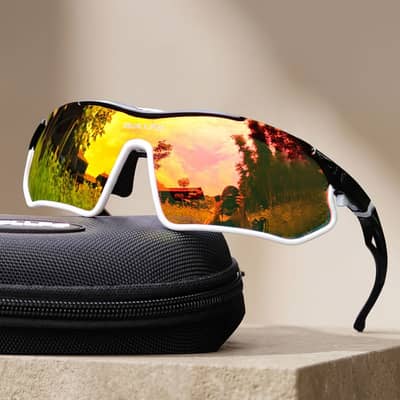 Bollfo Anti-UV Cycling Goggles for Men Women Sports Sunglasses