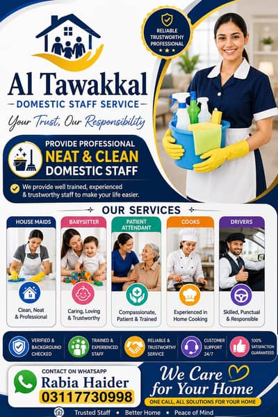 Provide House maids/Babysitter/Cooks/Patient attendant /Drivers
