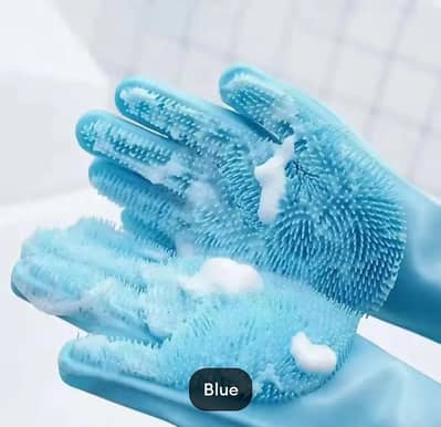 Pink Silicon Kitchen Gloves For Cleaning & Safety